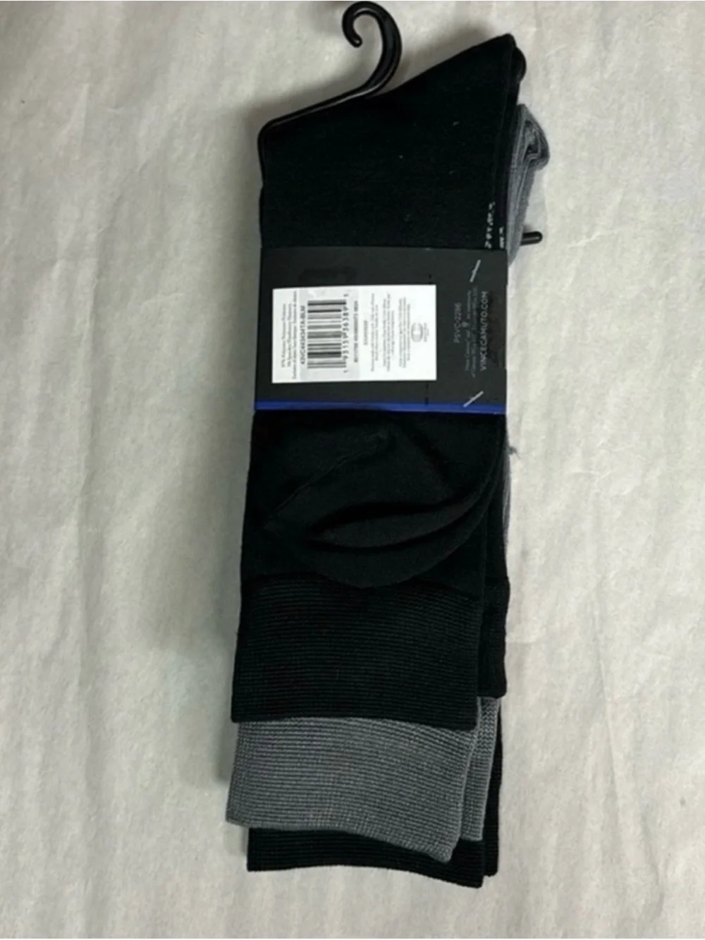 New Vince Camuto Socks 3 Pair Men’s Black & Gray Dress Socks Business Casual